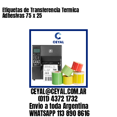 Etiquetas de Transferencia Termica Adhesivas 75 x 25