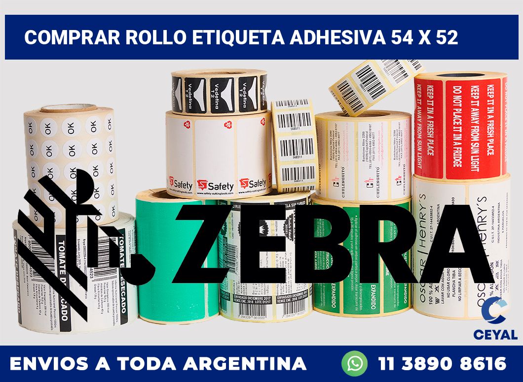 Comprar rollo etiqueta adhesiva 54 x 52