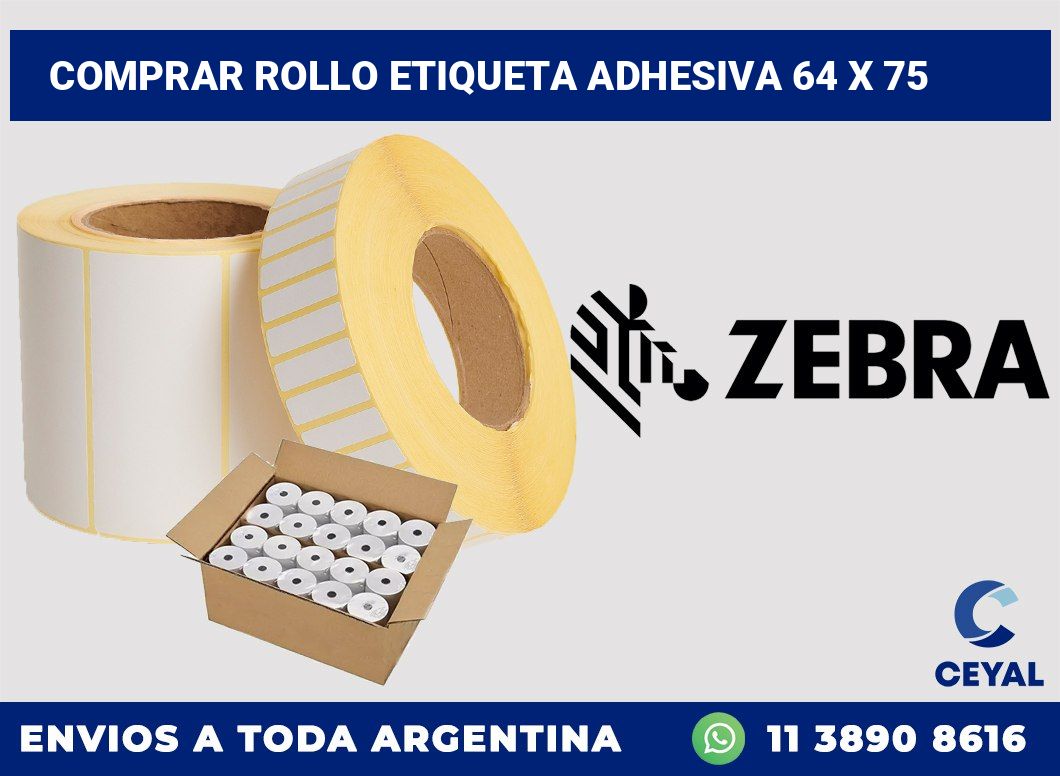 Comprar rollo etiqueta adhesiva 64 x 75