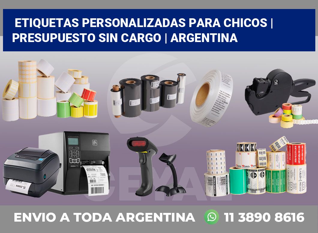 Etiquetas personalizadas para chicos | Presupuesto sin cargo | Argentina