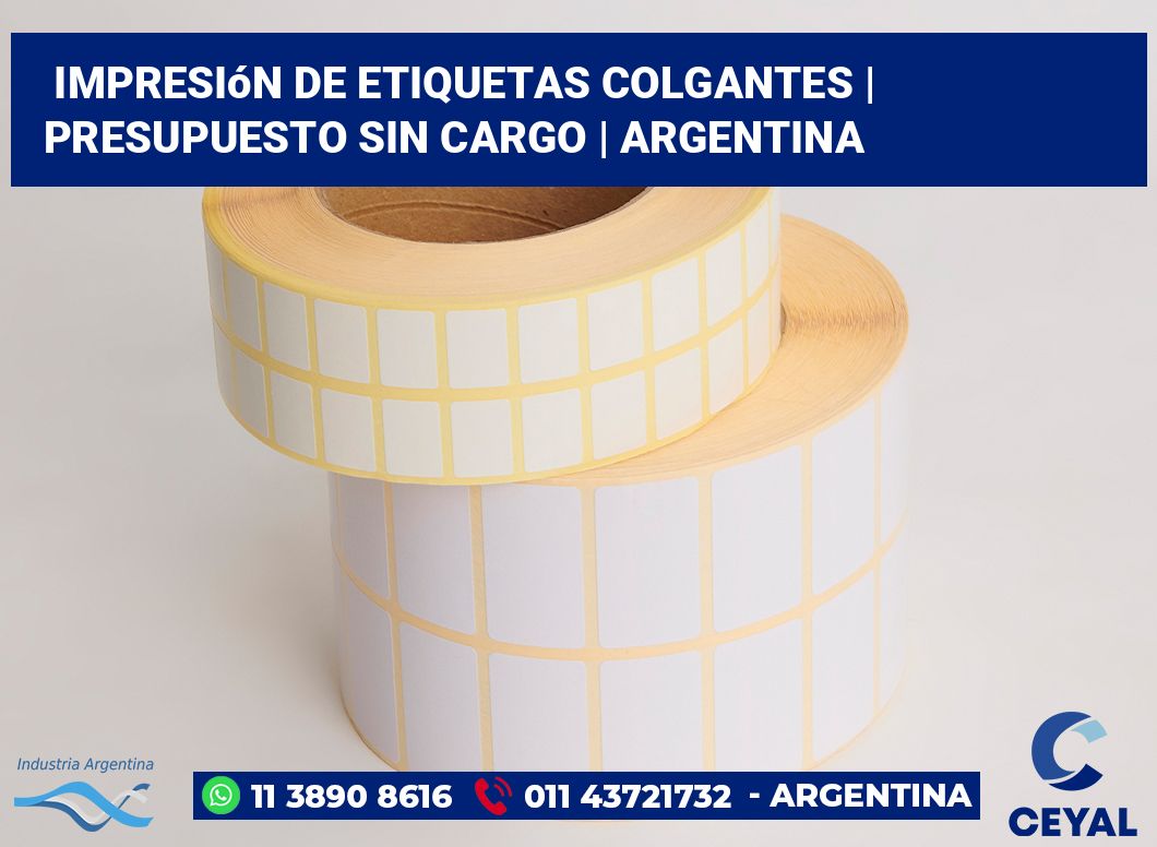 Impresión de etiquetas colgantes | Presupuesto sin cargo | Argentina