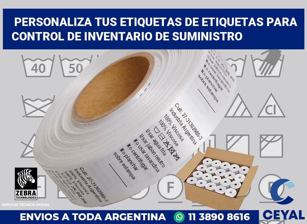 Personaliza tus Etiquetas de Etiquetas para Control de Inventario de Suministro