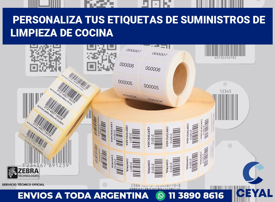 Personaliza tus Etiquetas de Suministros de Limpieza de Cocina