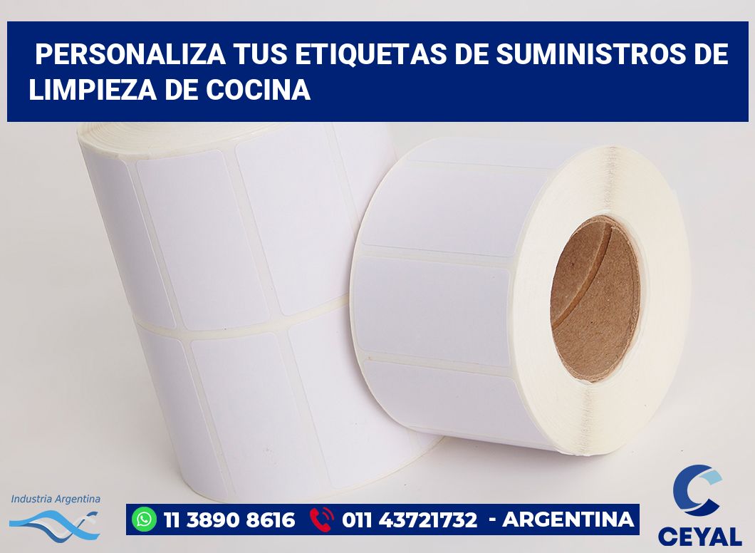 Personaliza tus Etiquetas de Suministros de Limpieza de Cocina