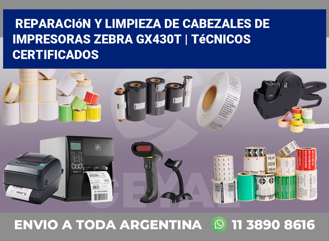 Reparación y limpieza de cabezales de impresoras Zebra GX430t | Técnicos certificados