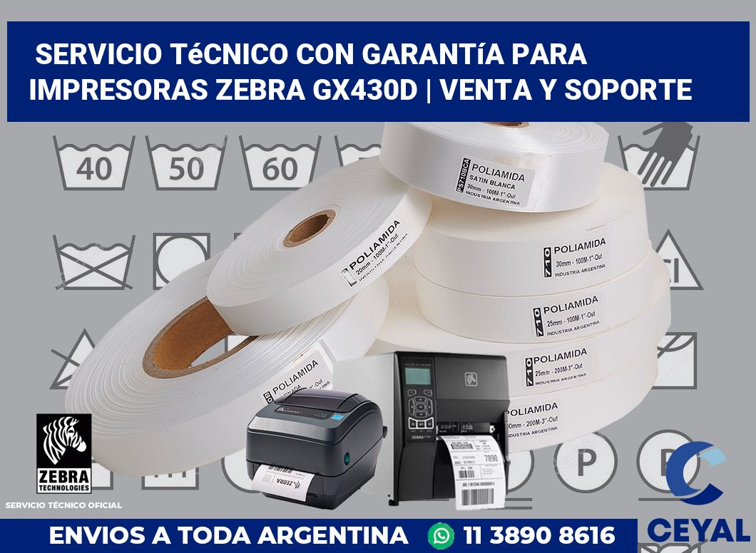 Servicio técnico con garantía para impresoras Zebra GX430d | Venta y soporte