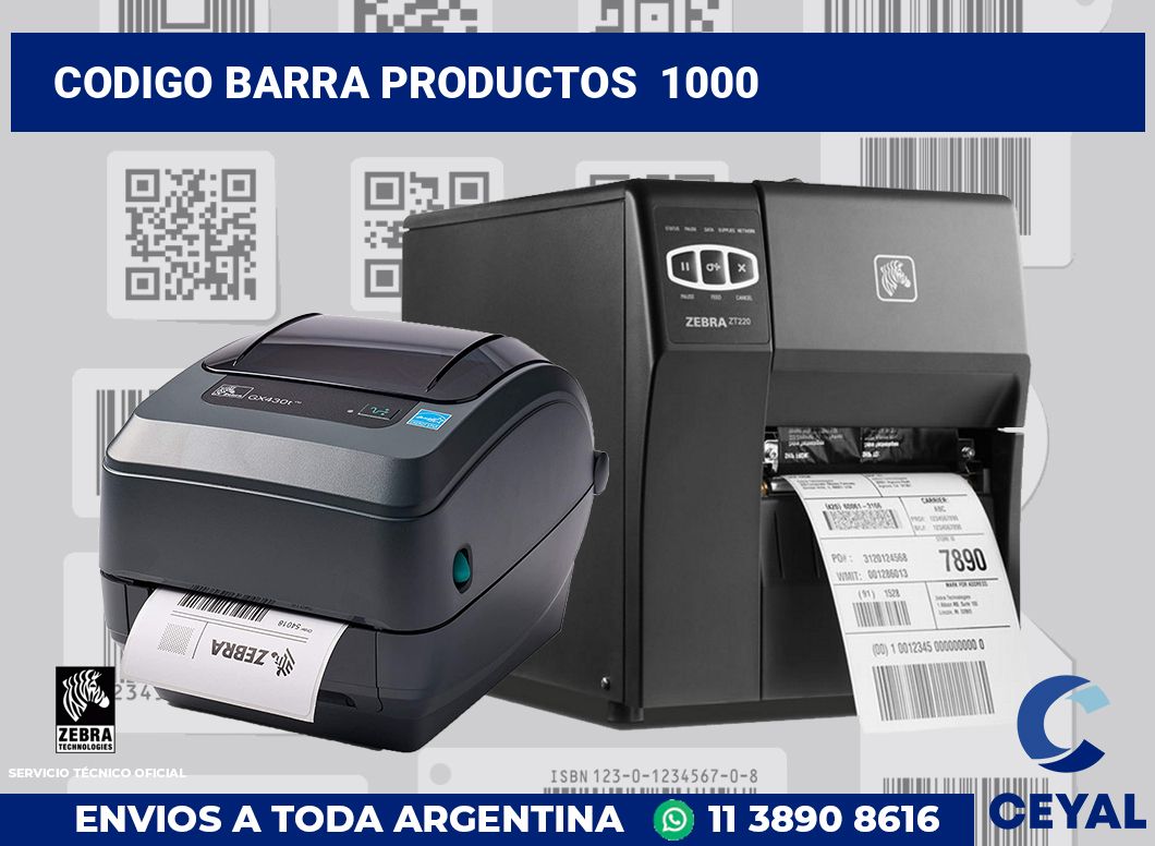 codigo barra productos  1000