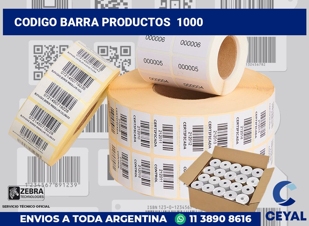 codigo barra productos  1000