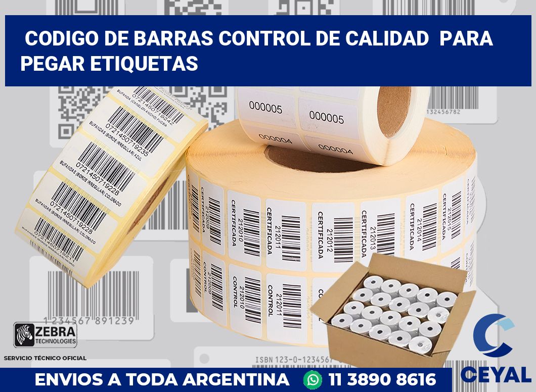 codigo de barras control de calidad  para pegar etiquetas