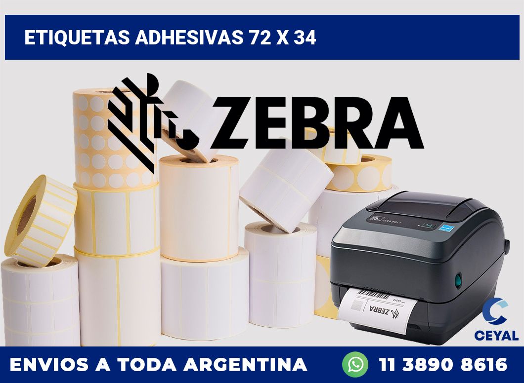 etiquetas adhesivas 72 x 34