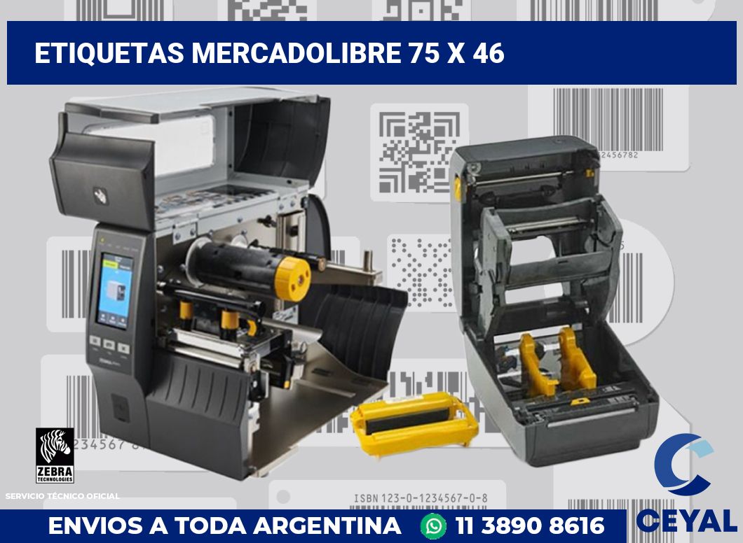 etiquetas mercadolibre 75 x 46