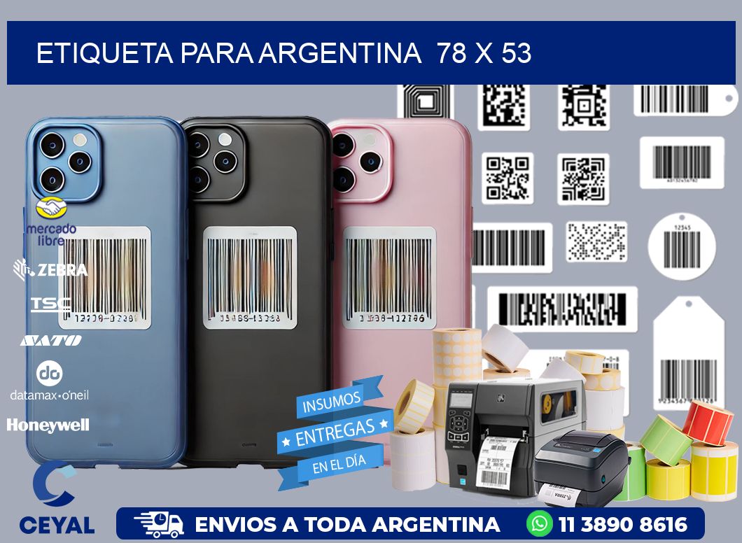 etiqueta para Argentina  78 x 53