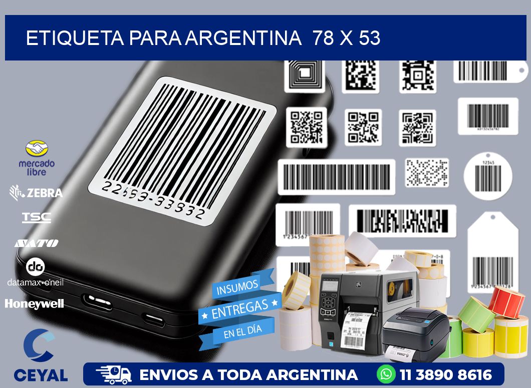 etiqueta para Argentina  78 x 53