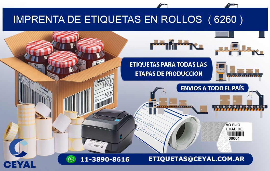 imprenta de etiquetas en rollos  ( 6260 )