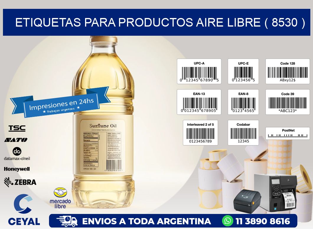 ETIQUETAS PARA PRODUCTOS AIRE LIBRE ( 8530 )