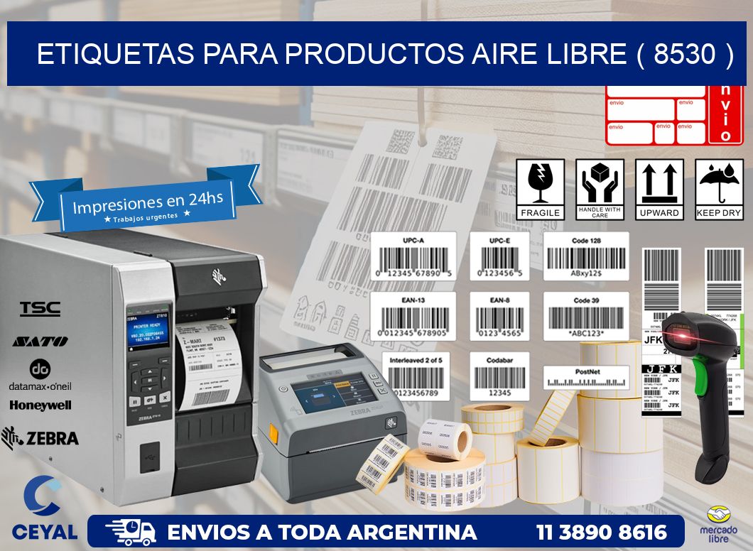 ETIQUETAS PARA PRODUCTOS AIRE LIBRE ( 8530 )