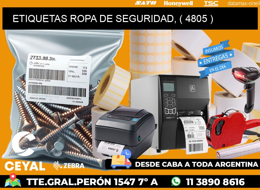 ETIQUETAS ROPA DE SEGURIDAD, ( 4805 )