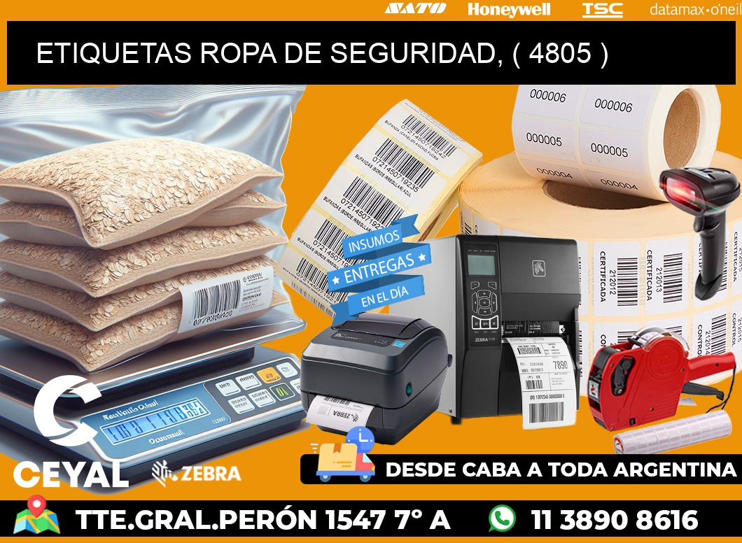 ETIQUETAS ROPA DE SEGURIDAD, ( 4805 )