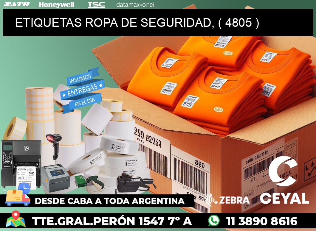 ETIQUETAS ROPA DE SEGURIDAD, ( 4805 )