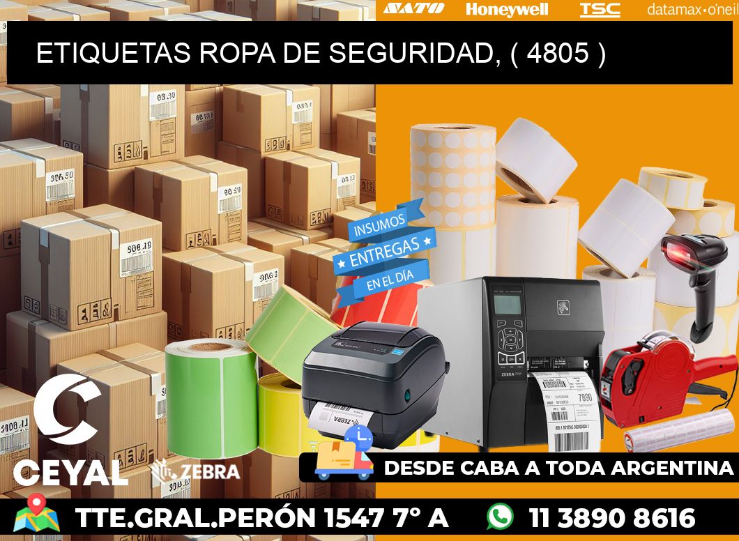 ETIQUETAS ROPA DE SEGURIDAD, ( 4805 )