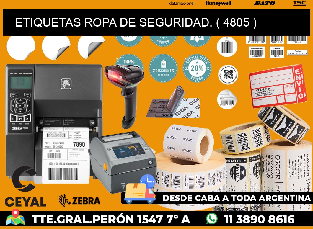 ETIQUETAS ROPA DE SEGURIDAD, ( 4805 )