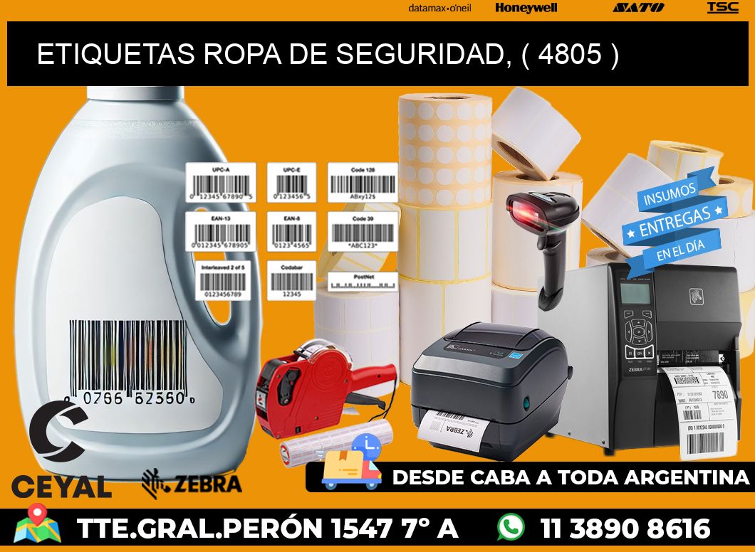 ETIQUETAS ROPA DE SEGURIDAD, ( 4805 )