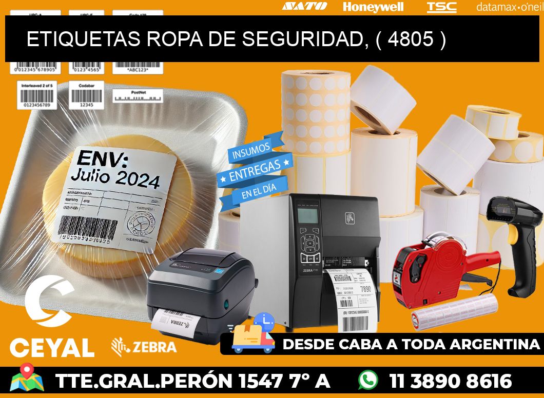 ETIQUETAS ROPA DE SEGURIDAD, ( 4805 )