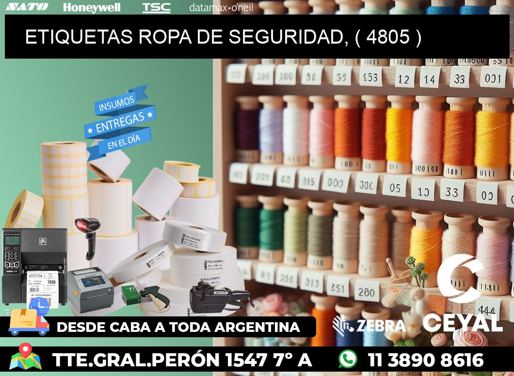 ETIQUETAS ROPA DE SEGURIDAD, ( 4805 )