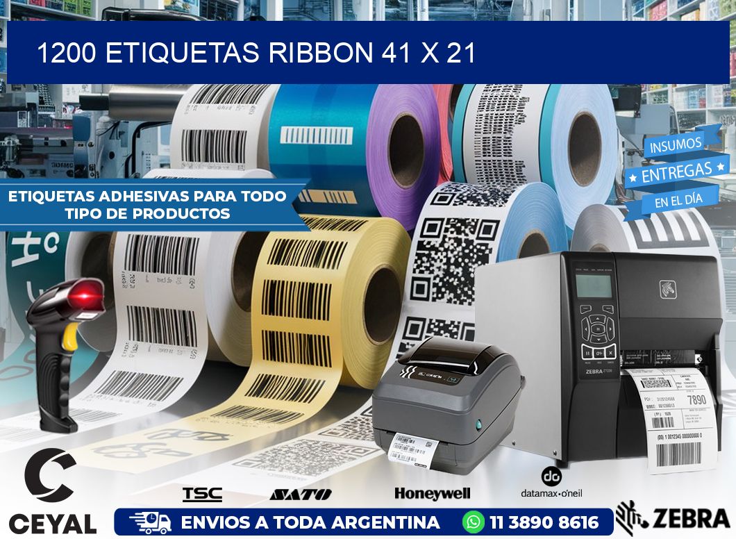 1200 ETIQUETAS RIBBON 41 x 21