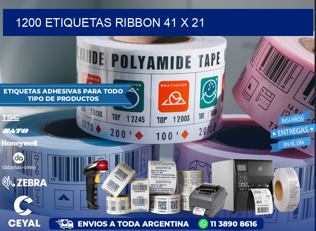 1200 ETIQUETAS RIBBON 41 x 21