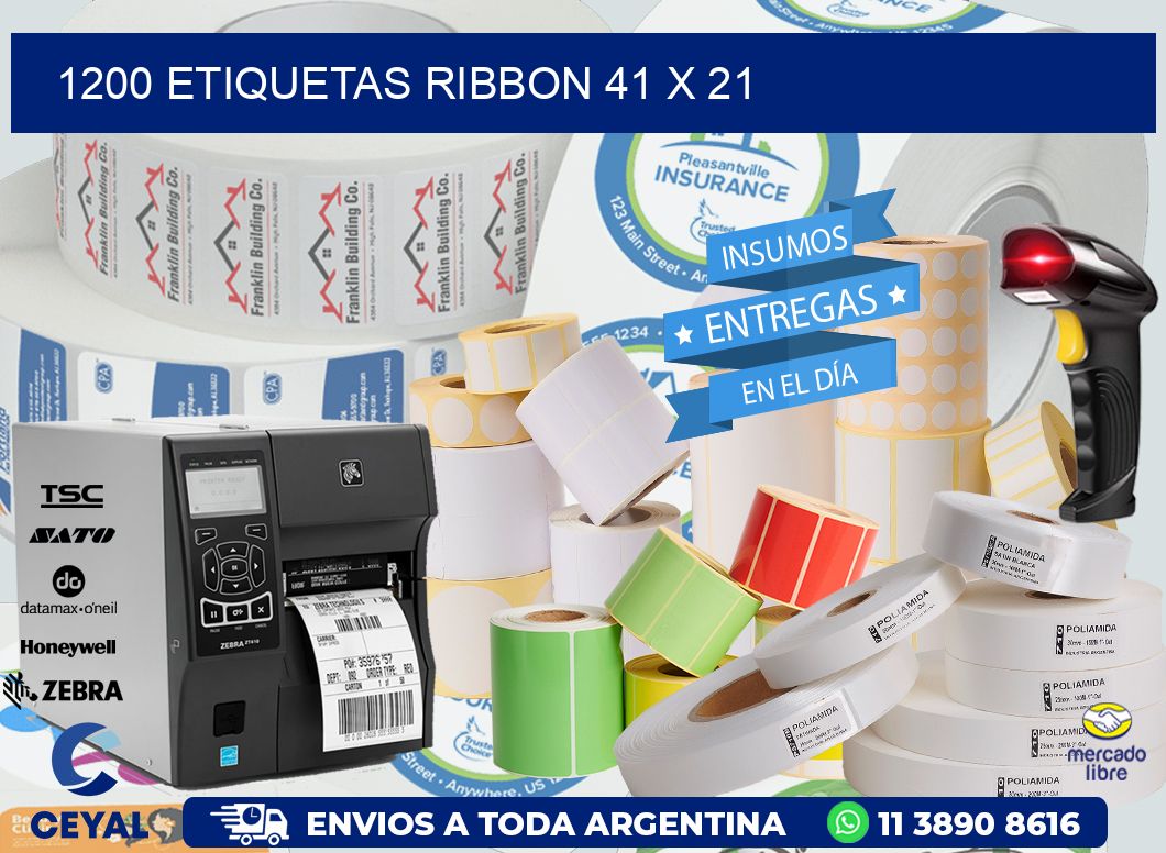 1200 ETIQUETAS RIBBON 41 x 21