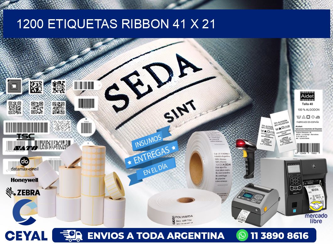 1200 ETIQUETAS RIBBON 41 x 21