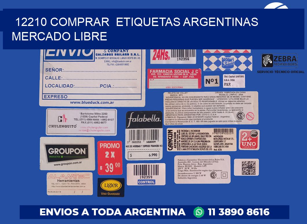 12210 COMPRAR  ETIQUETAS ARGENTINAS MERCADO LIBRE