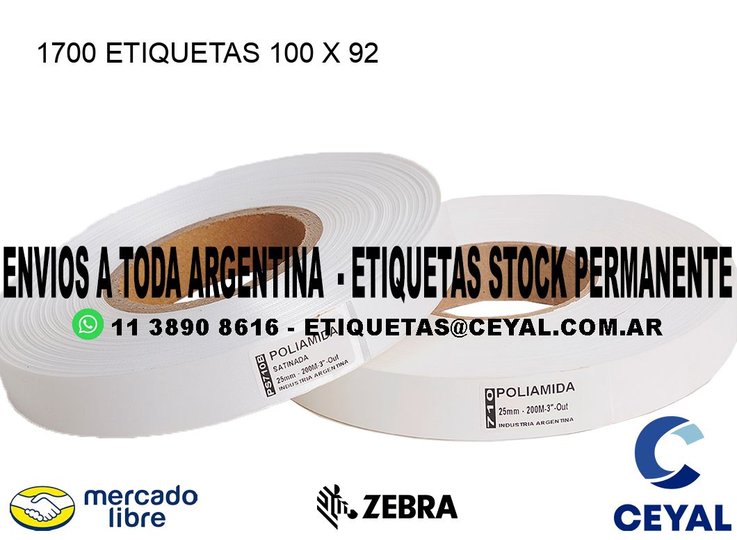 1700 ETIQUETAS 100 x 92