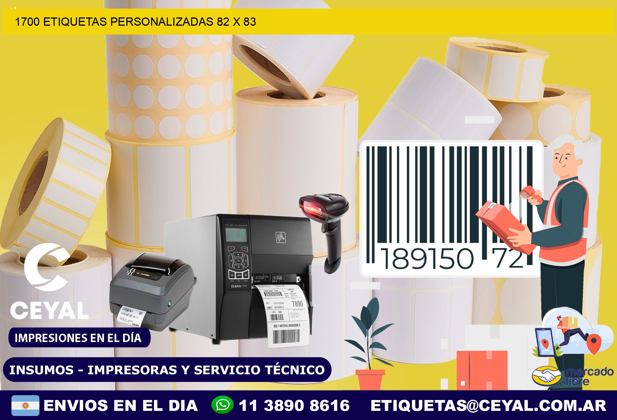 1700 ETIQUETAS PERSONALIZADAS 82 x 83