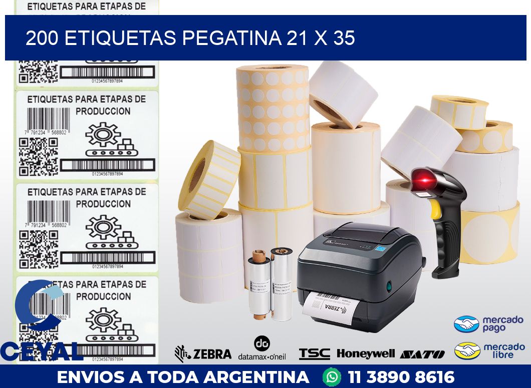 200 ETIQUETAS PEGATINA 21 x 35