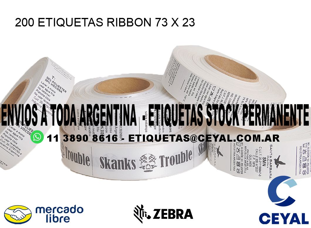 200 ETIQUETAS RIBBON 73 x 23