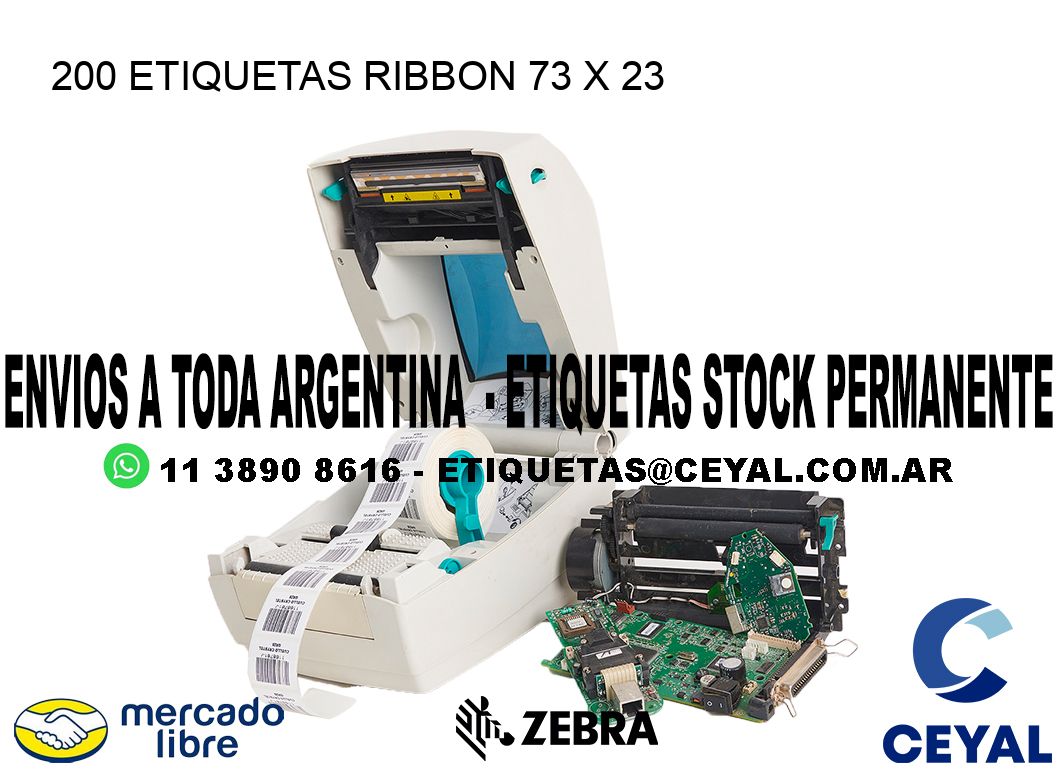 200 ETIQUETAS RIBBON 73 x 23