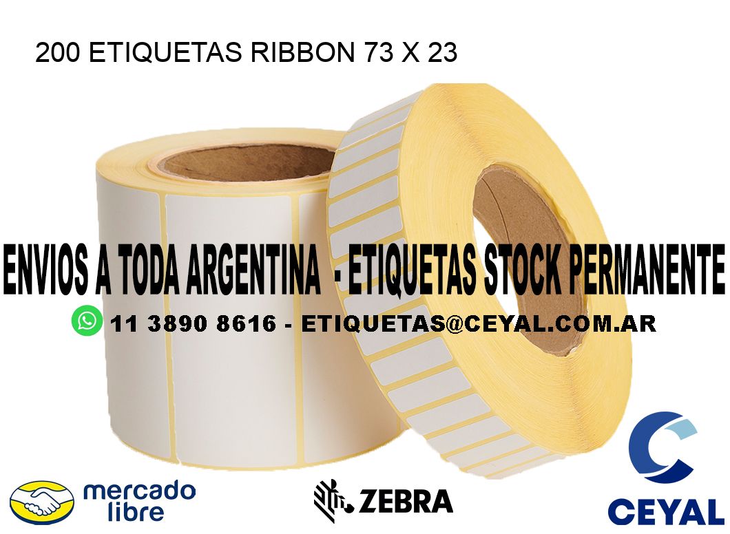 200 ETIQUETAS RIBBON 73 x 23