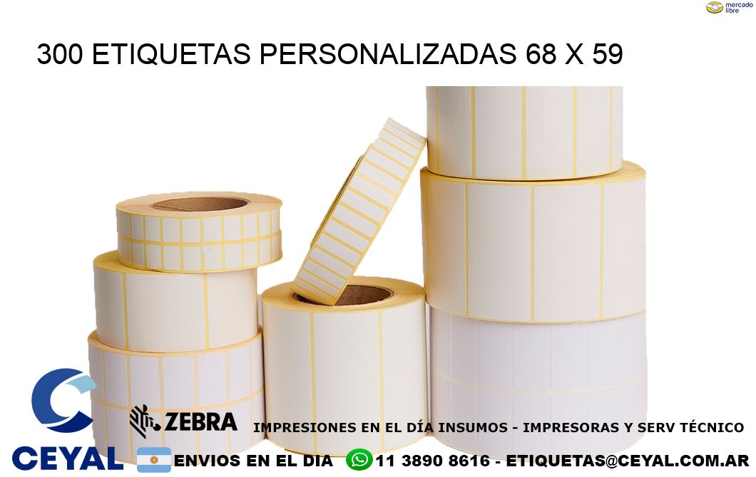 300 ETIQUETAS PERSONALIZADAS 68 x 59