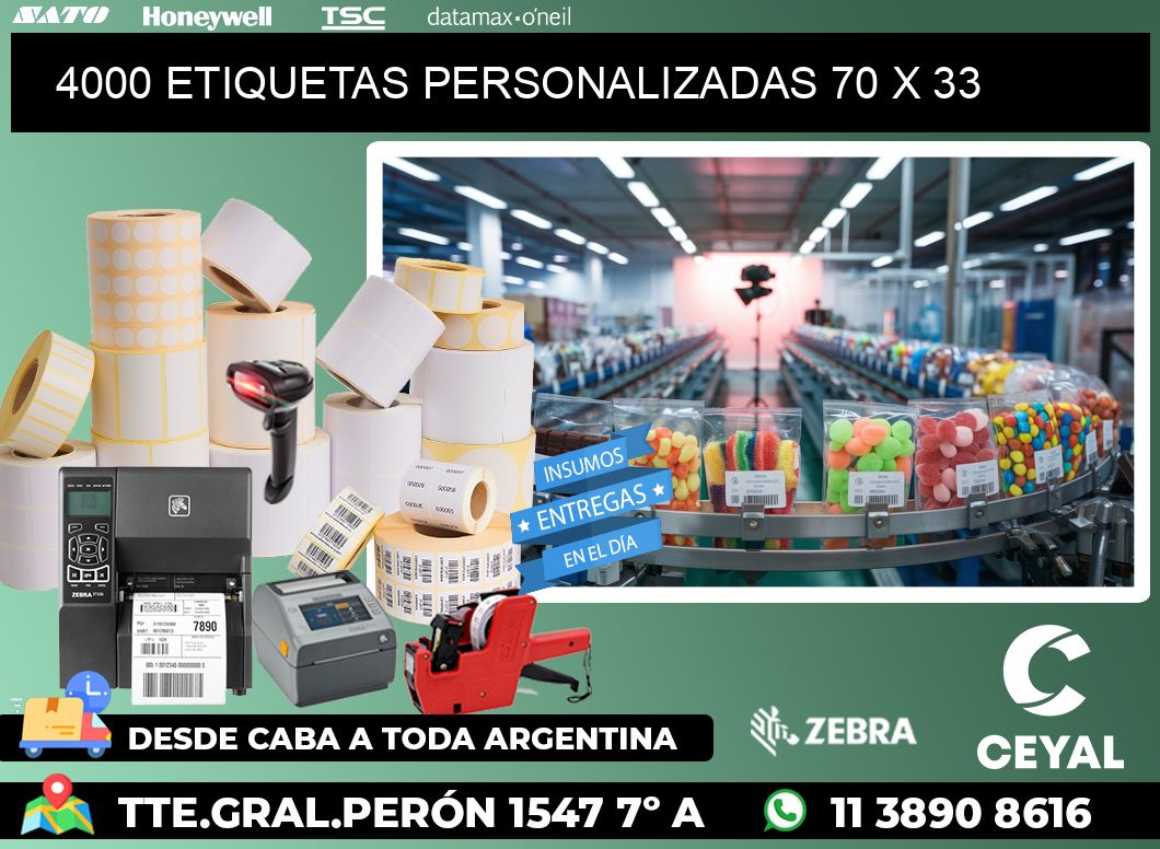 4000 ETIQUETAS PERSONALIZADAS 70 x 33