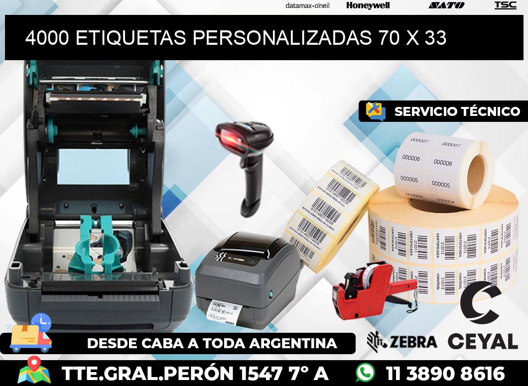 4000 ETIQUETAS PERSONALIZADAS 70 x 33