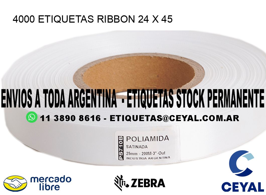 4000 ETIQUETAS RIBBON 24 x 45