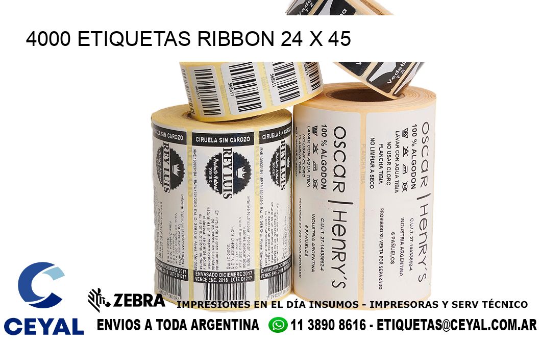 4000 ETIQUETAS RIBBON 24 x 45