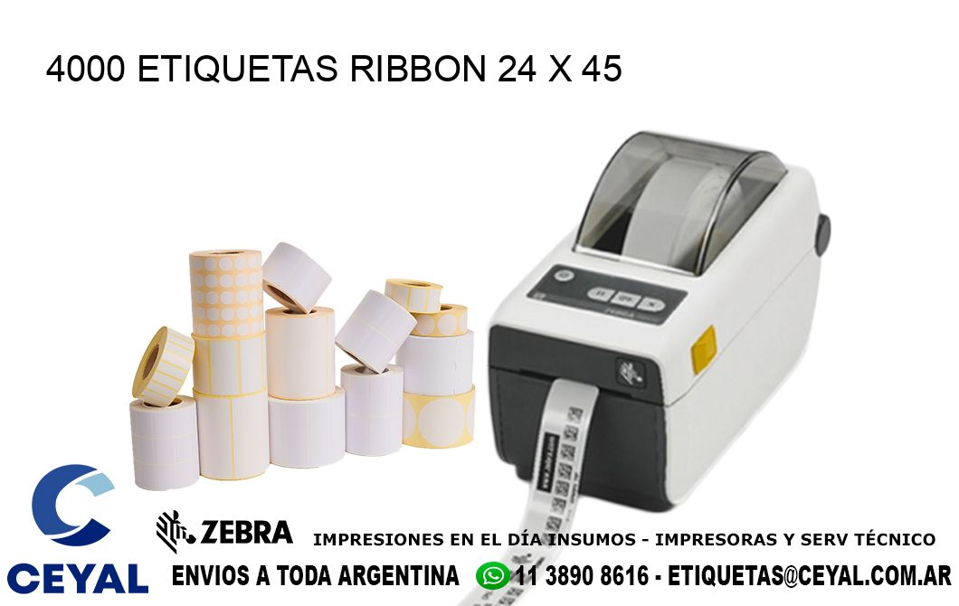 4000 ETIQUETAS RIBBON 24 x 45