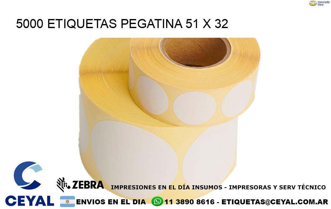 5000 ETIQUETAS PEGATINA 51 x 32