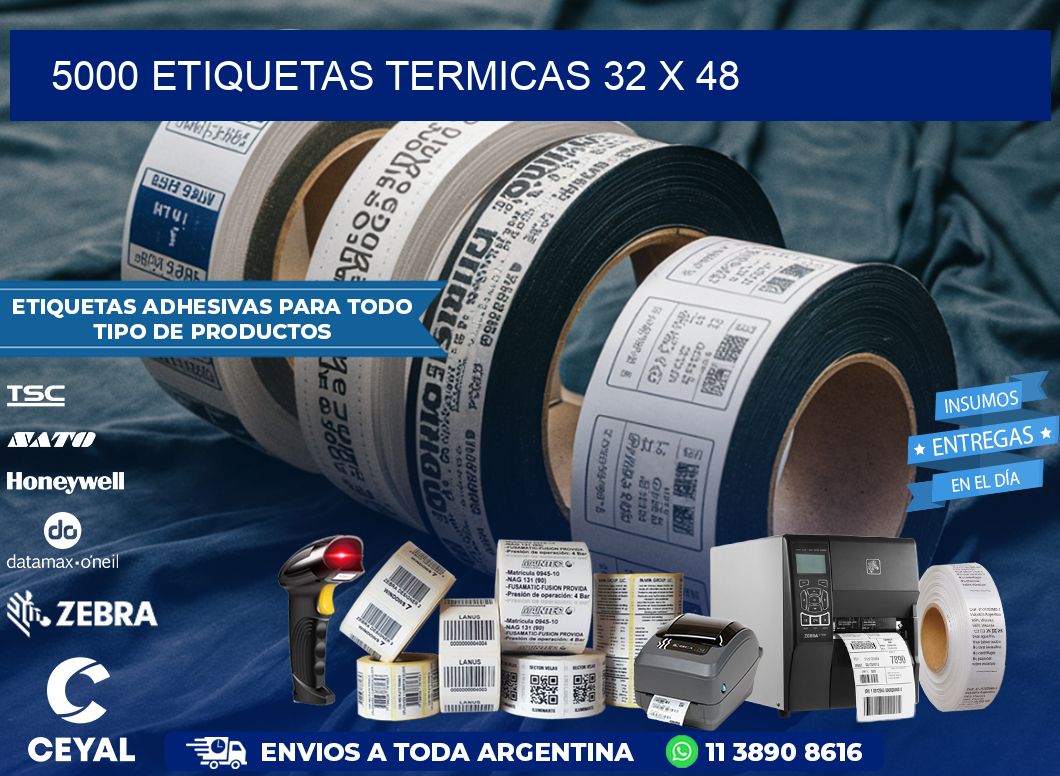 5000 ETIQUETAS TERMICAS 32 x 48