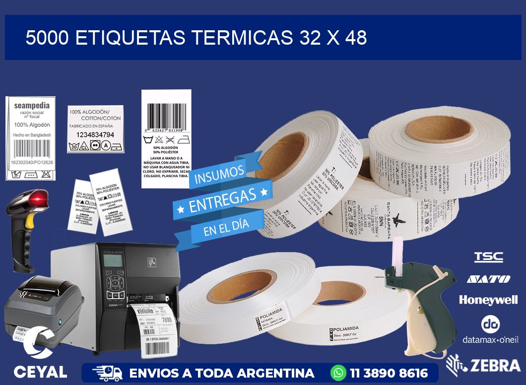 5000 ETIQUETAS TERMICAS 32 x 48