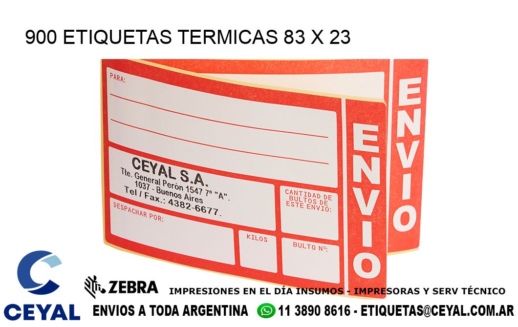 900 ETIQUETAS TERMICAS 83 x 23