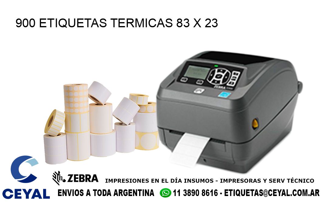 900 ETIQUETAS TERMICAS 83 x 23